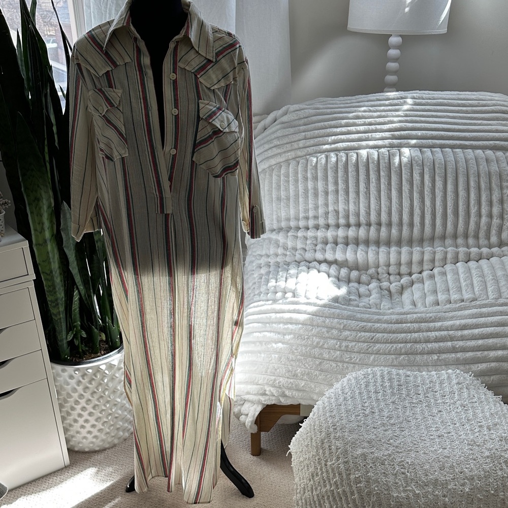 Antik Batik Striped Long Sleeve Maxi Dress